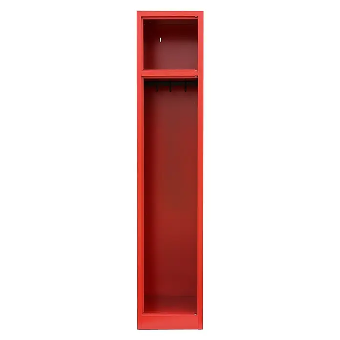 Lüllmann Feuerwehrschrank - H x B x T: 180 x 31,5 x 50 cm, Feuerrot, Fertig montiert, Anzahl Fächer: 1 Stk. - Roter Spind mit Haken und Ablagefach, ideal zur Aufbewahrung von Kleidung und persönlichen Gegenständen. Praktisch und platzsparend.