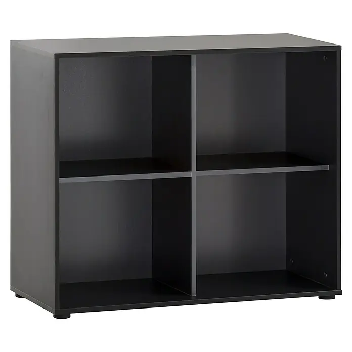 Schildmeyer Hank Regalwürfel - L x B x H: 41 x 100 x 83,6 cm, Schwarz - Schwarzes Bücherregal mit vier Fächern.