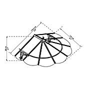 Palram Vordach Iris (1.745 x 1.250 x 800 mm, Farbe Träger: Schwarz)