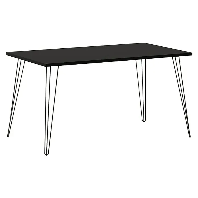 Schildmeyer Hank Schreibtisch - L x B x H: 80 x 140 x 74 cm, Schwarz - Schwarzer Stehtisch mit einem schlichten Design, ideal für moderne Büros oder Veranstaltungsorte.