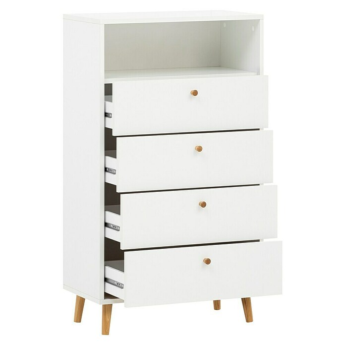 Schildmeyer Scarpiera Janne, Legno Nero Opaco, 60x33x185 Cm - Made In Germany - 4