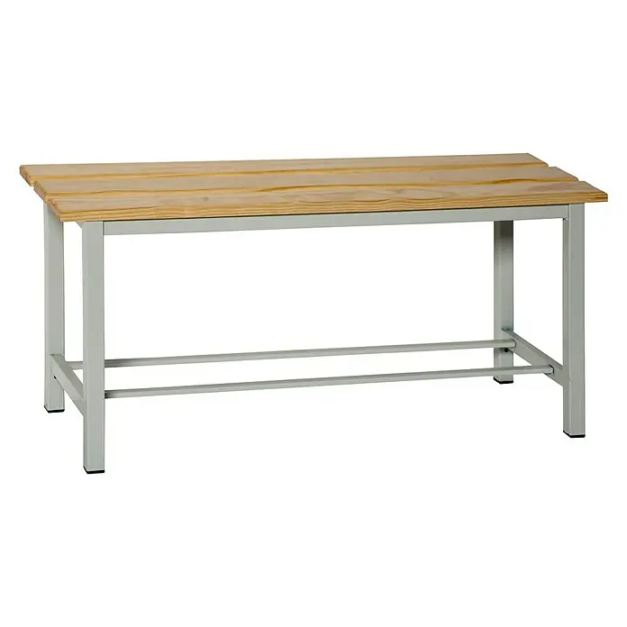 Simonrack Simonlocker Umkleide-Sitzbank 1000 - L x B x H: 32 x 100 x 47,5 cm - Holzbank mit Metallrahmen, ideal für Umkleideräume oder Wartebereiche. Die robuste Konstruktion sorgt für Langlebigkeit und Stabilität.