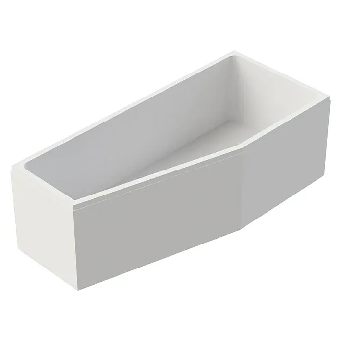 Ottofond Badewannenträger Durban A - Passend für: Badewanne Durban A 170 x 75 cm - Das Bild zeigt eine moderne, rechteckige Badewanne in Weiß, die durch ihr schlichtes Design und ihre klaren Linien besticht. Ideal für moderne Badezimmer.