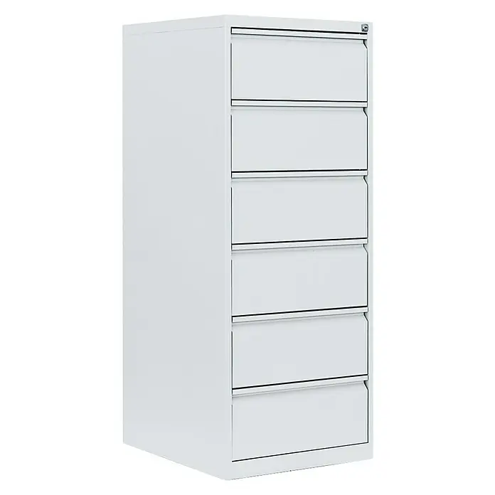 Lüllmann Hängeregisterschrank - H x B x T: 132 x 53 x 62 cm, Signalweiß, Fertig montiert, Anzahl Schubladen: 6 Stk. - Weißer Aktenschrank mit sechs Schubladen, ideal zur Büroorganisation. Ein robuster und stilvoller Schrank für effiziente Archivierung.