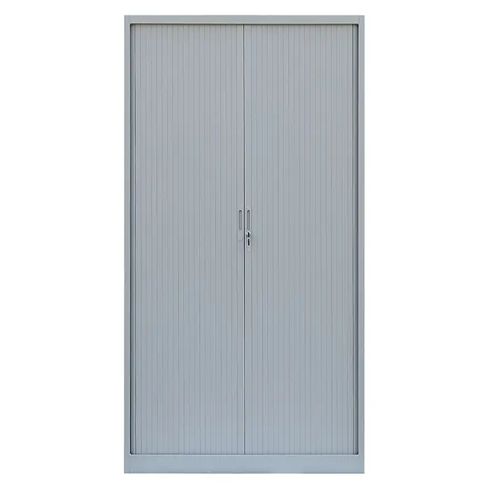 Lüllmann Rollladenschrank - H x B x T: 195 x 100 x 45,7 cm, Lichtgrau, Fertig montiert, Anzahl Böden: 4 Stk. - Dieser Aktenschrank aus Metall mit Rolltüren bietet eine sichere und platzsparende Lösung zur Aufbewahrung von Dokumenten. Robust und langlebig.
