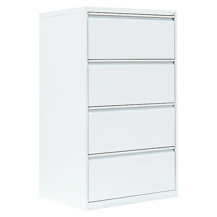 Lüllmann Hängeregisterschrank - H x B x T: 132 x 76 x 62 cm, Signalweiß, Fertig montiert, Anzahl Schubladen: 4 Stk. - Dieser Aktenschrank in Weiß verfügt über vier Schubladen. Ideal für Büro oder Homeoffice zur übersichtlichen Aufbewahrung von Dokumenten.