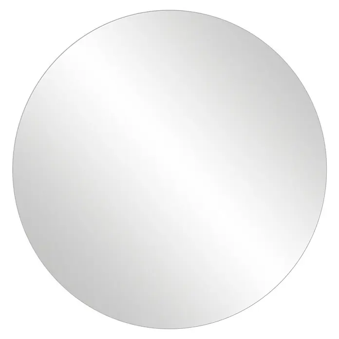 Schildmeyer Bjarne Spiegel - Durchmesser: 55 cm - Nahaufnahme eines kreisförmigen, weißen Spiegels mit einem glatten, reflektierenden Finish, ideal für modernes Dekor.