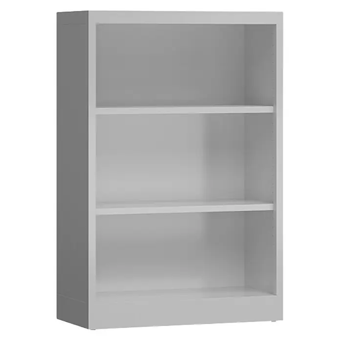 Lüllmann ClassiX Aktenregal - H x B x T: 120 x 80 x 38 cm, Traglast pro Boden: 65 kg, Anzahl Böden: 3 Stk., Lichtgrau - Weißes Regal mit drei Fächern. Das schlichte Design bietet viel Stauraum und passt perfekt in jedes moderne Zuhause. Ideal für Bücher und Dekorationen.