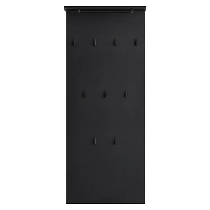 Schildmeyer Janne Garderobenpaneel - L x B x H: 20,9 x 50 x 110,6 cm, Schwarz - Schwarzes Wandpaneel mit Haken und Ablage. Vielseitiges Paneel für Jacken, Hüte oder zur Aufbewahrung anderer Gegenstände.