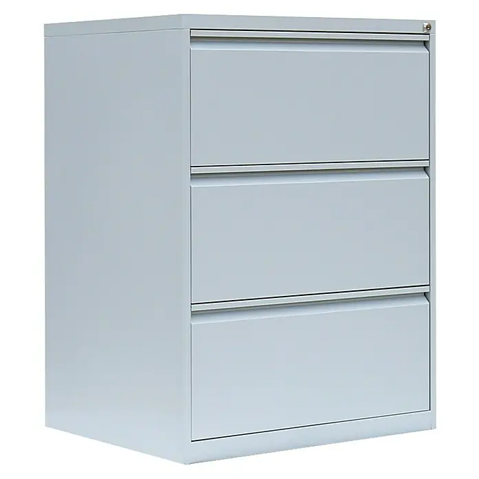 Lüllmann Hängeregisterschrank - H x B x T: 101,2 x 76 x 62 cm, Lichtgrau, Fertig montiert, Anzahl Schubladen: 3 Stk. - Metall-Aktenschrank mit drei Schubladen für Büro oder Homeoffice. Praktische Aufbewahrung für Dokumente.