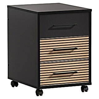 Schildmeyer Hank Rollcontainer (L x B x H: 50 x 40 x 57 cm, Schwarz, Anzahl Schubladen: 3 Stk.)