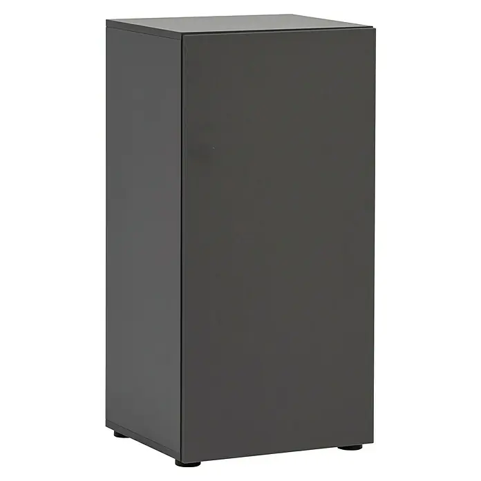 Schildmeyer Spind Locked - L x B x H: 40,6 x 45,5 x 92,6 cm, Anzahl Türen: 1 Stk., Anthrazit, Elektronisches RFID-Schloss - Grauer rechteckiger Schrank mit schlichter Oberfläche, der durch seine minimalistische Gestaltung eine moderne Note verleiht.