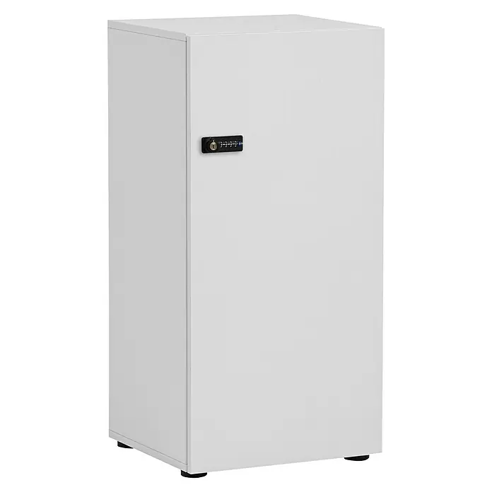 Schildmeyer Spind Locked - L x B x H: 40,6 x 45,5 x 92,6 cm, Anzahl Türen: 1 Stk., Weiß, Zahlenschloss - Weißer Büroschrank mit Zahlenschloss für eine sichere Aufbewahrung von Dokumenten und Wertgegenständen.