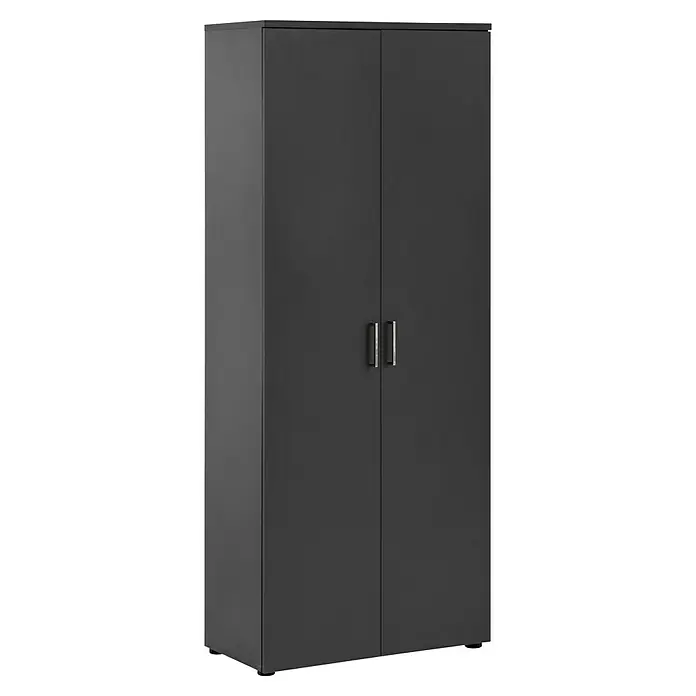 Schildmeyer 1500 Schrank - L x B x H: 41 x 80,2 x 199,5 cm, Anthrazit - Grauer Schrank mit zwei Türen und silbernen Griffen für zusätzlichen Stauraum im Büro oder Zuhause. Ideal zur Aufbewahrung.