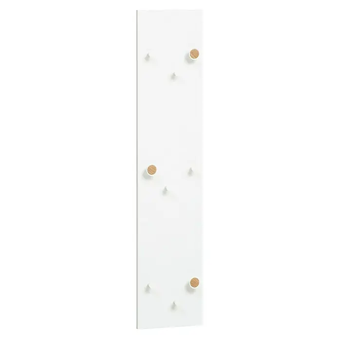 Schildmeyer Bjarne Garderobenpaneel - L x B x H: 2,6 x 24,5 x 109 cm, Weiß - Die weiße Wandgarderobe mit Holzhaken kombiniert Funktionalität mit minimalistischem Design und bietet eine stilvolle Aufbewahrungslösung.