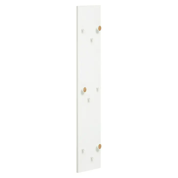 Schildmeyer Bjarne Garderobenpaneel - L x B x H: 2,6 x 24,5 x 109 cm, Weiß - Eine weiße Paneelgarderobe mit sowohl runden Holzknöpfen als auch kleinen Haken bietet vielfältige Aufhängemöglichkeiten. Optimal für Flur und Diele.