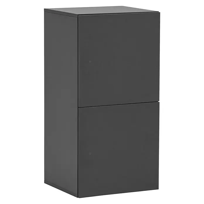 Schildmeyer Spind Locked - L x B x H: 40,6 x 45,5 x 92,6 cm, Anzahl Türen: 2 Stk., Anthrazit, Elektronisches RFID-Schloss - Grauer, modularer ELEMENTS Hochschrank mit zwei Türen, ideal für Büro oder Wohnraum. Der moderne Schrank bietet viel Stauraum.