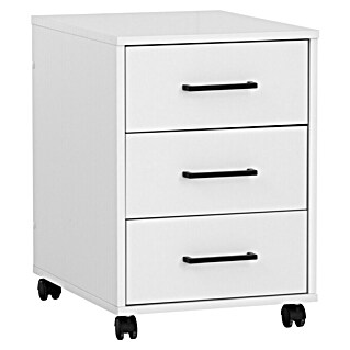 Schildmeyer Ruby Rollcontainer (L x B x H: 50 x 40 x 57 cm, Weiß, Anzahl Schubladen: 3 Stk.)