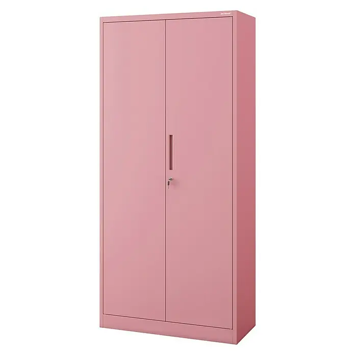 Jan Nowak Aktenschrank Jan - B x T x H: 90 x 40 x 195 cm, Rosa - Rosa Büroschrank mit zwei Türen und Schlüssel, ideal für die Aufbewahrung von Akten und Büromaterial. Robuster Stahlschrank für Büro oder Homeoffice.