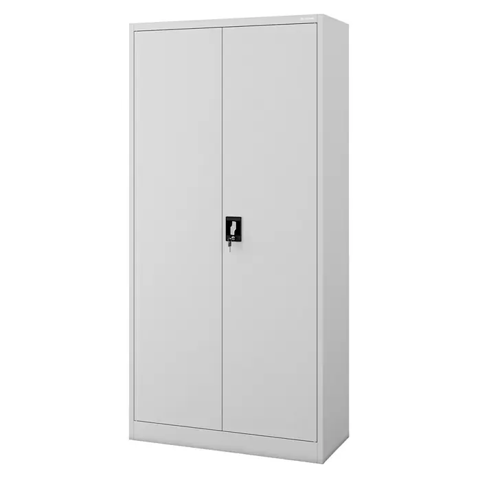 Jan Nowak Metall-Mehrzweckschrank Dawid - H x B x T: 185 x 90 x 45 cm, Grau - Der graue Aktenschrank mit zwei Türen und einem Schloss bietet sicheren Stauraum für Büro oder Zuhause. Metallschrank zur Aufbewahrung.