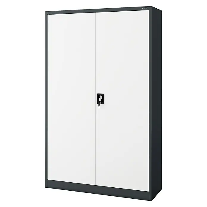 Jan Nowak Aktenschrank Jan II - B x T x H: 115 x 40 x 185 cm, Anthrazit/Weiß - Der Jan Nowak Metallschrank in Anthrazit/Weiß bietet sichere Aufbewahrung mit abschließbaren Türen und robustem Design.