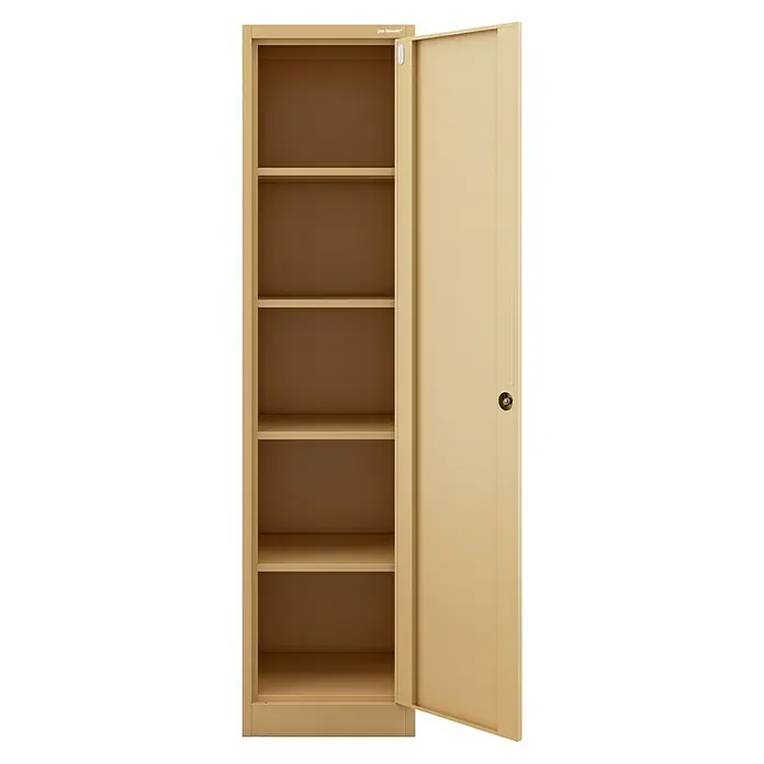 Jan Nowak Aktenschrank Alex - B x T x H: 45 x 40 x 185 cm, Beige - Offener Metallschrank in Beige mit fünf Einlegeböden, ideal zur Aufbewahrung von Büromaterial oder persönlichen Gegenständen. Robuste Konstruktion.