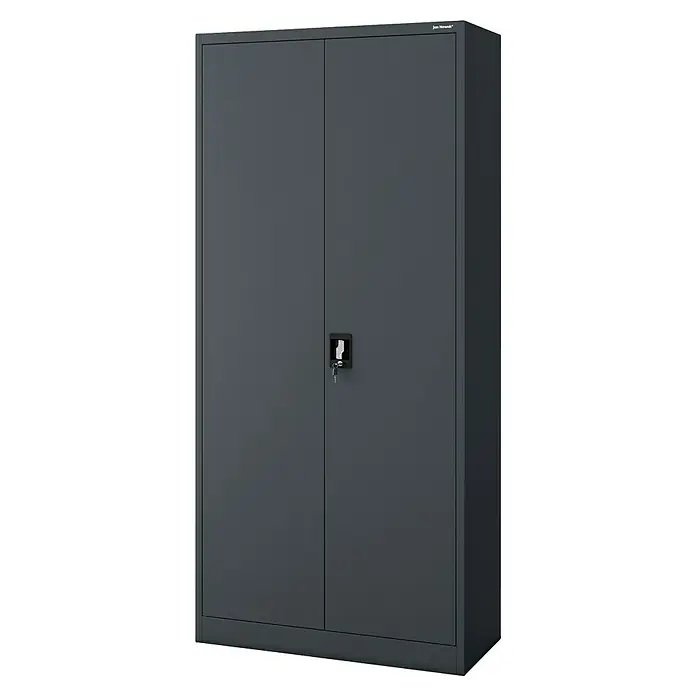 Jan Nowak Aktenschrank Jan - B x T x H: 90 x 40 x 195 cm, Anthrazit - Grauer Metallschrank mit zwei Türen und Schloss, ideal für Büro oder Werkstatt zur sicheren Aufbewahrung von Dokumenten und Werkzeugen.