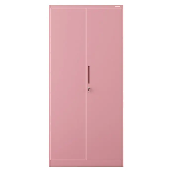 Jan Nowak Aktenschrank Jan - B x T x H: 90 x 40 x 195 cm, Rosa - Rosa Büroschrank mit zwei Türen, Griff und Schloss. Ideal zur Aufbewahrung von Akten und Büromaterial.
