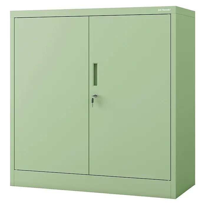 Jan Nowak Aktenschrank Beata - B x T x H: 90 x 40 x 92,5 cm, Grün - Ein grüner, abschließbarer Jan Nowak Stahlschrank mit zwei Türen für Büro oder Werkstatt. Ideal zur sicheren Aufbewahrung von Dokumenten.