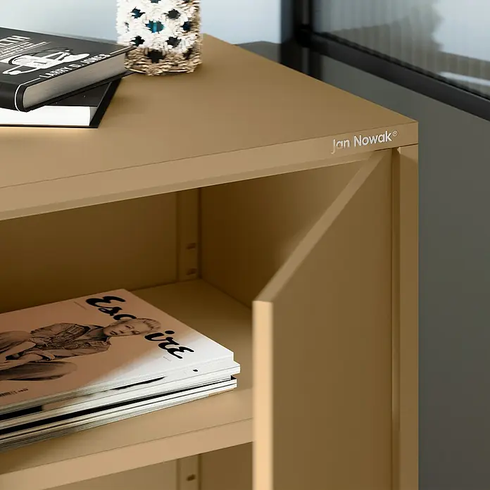 Jan Nowak Aktenschrank Beata - B x T x H: 90 x 40 x 92,5 cm, Beige - Das Jan Nowak Büroschrank Modell ist aus Metall und bietet Stauraum für Dokumente und Bürobedarf. Ideal für jedes Büro oder Homeoffice.