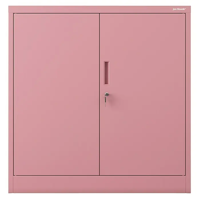 Jan Nowak Aktenschrank Beata - B x T x H: 90 x 40 x 92,5 cm, Rosa - Rosa Metallschrank von Jan Nowak mit Griff und Schlüssel. Ideal für Büro oder Werkstatt.