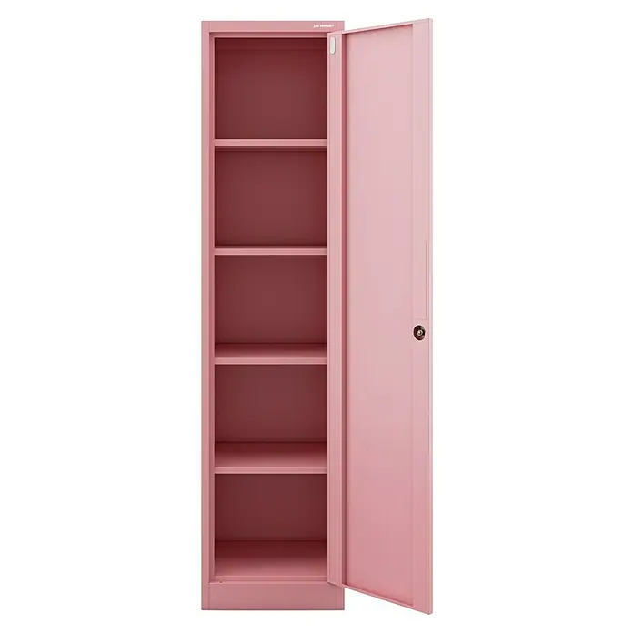 Jan Nowak Aktenschrank Alex - B x T x H: 45 x 40 x 185 cm, Rosa - Dieser rosa Büroschrank mit mehreren Regalen bietet viel Stauraum für Dokumente und Bürobedarf und hält Ihren Arbeitsplatz organisiert.
