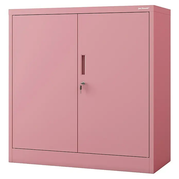 Jan Nowak Aktenschrank Beata - B x T x H: 90 x 40 x 92,5 cm, Rosa - Rosa Flügeltürenschrank von Jan Nowak, ideal für Büro oder Werkstatt. Stabiler Metallschrank zur sicheren Aufbewahrung von Dokumenten und Werkzeugen.