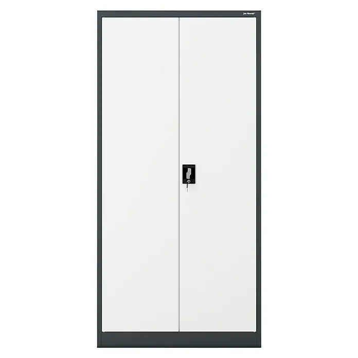 Jan Nowak Aktenschrank Jan - B x T x H: 90 x 40 x 185 cm, Anthrazit/Weiß - Metallschrank mit zwei Türen, abschließbarem Griff und schlichtem, modernem Design für Büro oder Werkstatt. Robuste Konstruktion.