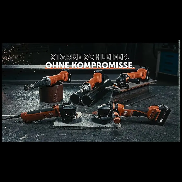 Fein AMPShare 18V Akku-Geradschleifer AGSZ 18-90 LBL AS - 18 V, Ohne Akku, Leerlaufdrehzahl: 2.900 U/min - 9.000 U/min - Die Schleifer-Familie von FEIN | Winkelschleifer, Geradschleifer | CG 15 BL, PROTAGO | AMPShare