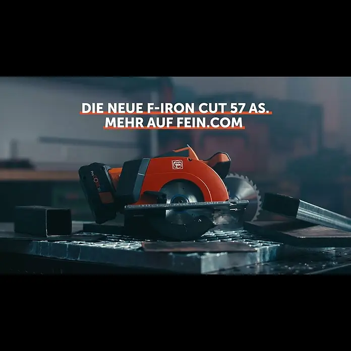 Fein AMPShare 18V Akku-Handkreissäge AHKS 18-57 AS N00 - 18 V, Ohne Akku, Durchmesser Sägeblatt: 150 mm, 1.300 U/min - 2.800 U/min - Volle Power. Voll kompakt. Die neue F-IRON CUT 57 AS | Akku-Handkreissge | Made for Metal