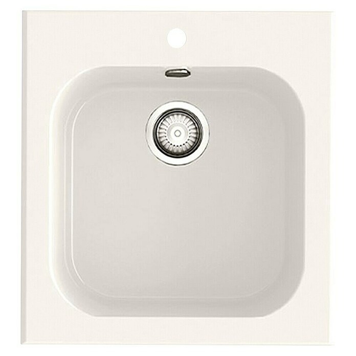 Poalgi Fregadero encastrable Toba (48,5 x 45,5 cm, Material compuesto, Blanco, Brillante) | BAUHAUS