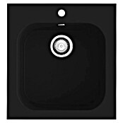 Poalgi Fregadero encastrable Toba (48,5 x 45,5 cm, Material compuesto, Negro, Brillante) | BAUHAUS