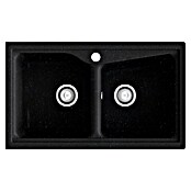 Poalgi Fregadero encastrable doble City Hekla (86 x 51 cm, Material compuesto, Basalt) | BAUHAUS