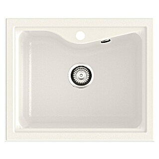 Poalgi Fregadero encastrable City 320 (51 x 62 cm, Material compuesto, Blanco)