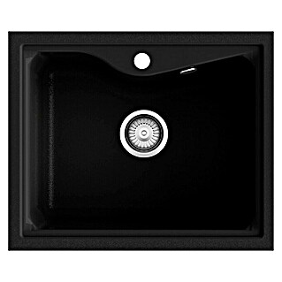 Poalgi Fregadero encastrable City 320 (51 x 62 cm, Material compuesto, Negro)