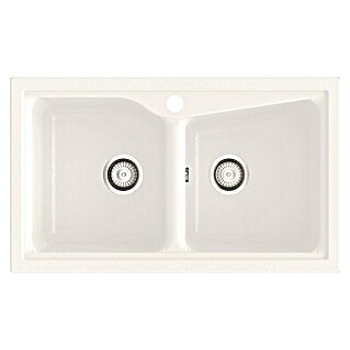 Poalgi Fregadero encastrable City 322 (51 x 86 cm, Material compuesto, Blanco)