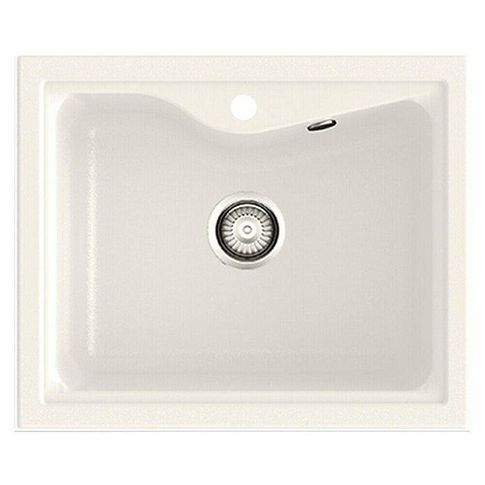 Poalgi Fregadero encastrable City 320 Soft 1S (51 x 62 cm, Material compuesto, Blanco, Brillante) | BAUHAUS