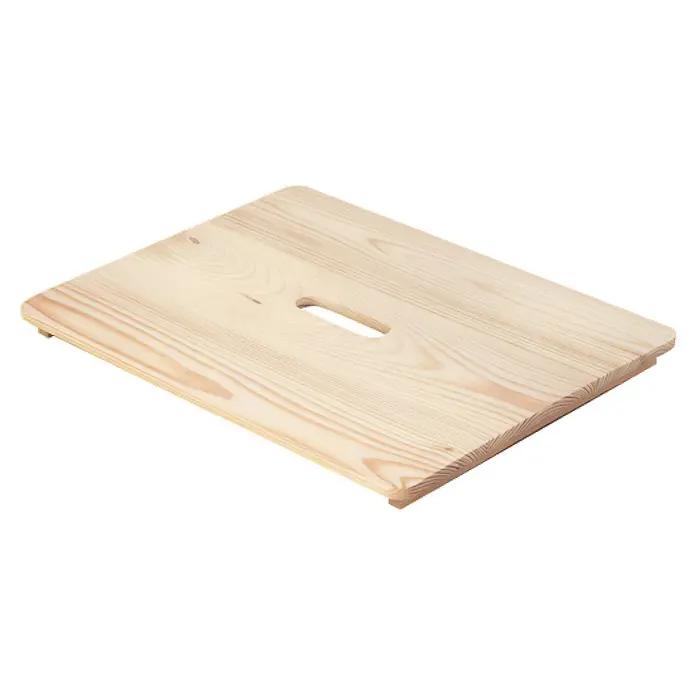 Astigarraga Tapa - L x An x Al: 30 x 20 x 2,6 cm, Específico para: Caja de madera Astigarraga - Tabla de madera clara sin tratar con un orificio ovalado para asa, ideal para proyectos de bricolaje o como bandeja rústica.