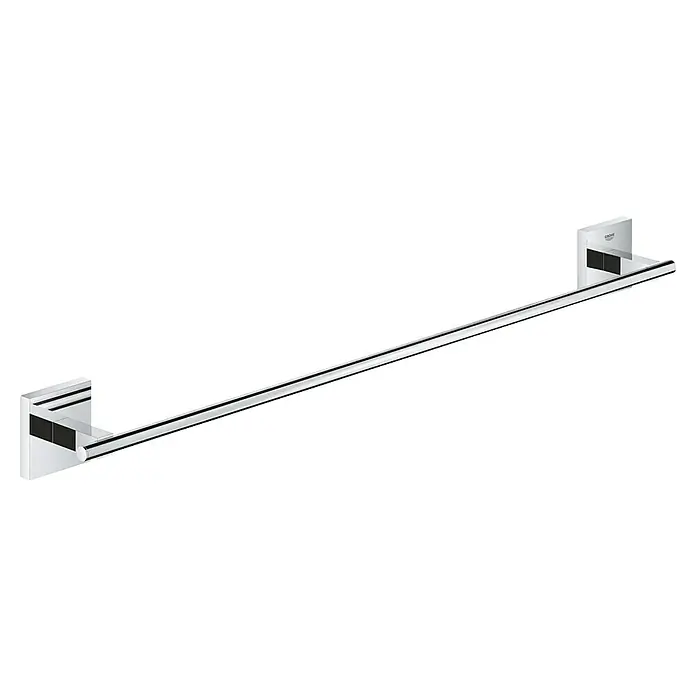Grohe QuickFix Start Cube Badetuchhalter - Breite: 61,2 cm, Glänzend - Ein moderner Handtuchhalter mit zwei Halterungen und einer Stange, ideal für Badezimmer. Hochwertige Materialien und elegantes Design.