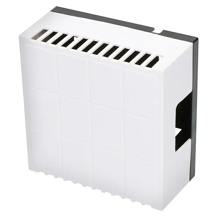EDM Timbre con hilos Duero - 4,8 x 11,6 x 11,6 cm, 80 dB, Blanco - Radiador con frontal blanco y ranuras de ventilación superiores, ideal para calentar habitaciones de manera eficiente y diseño moderno.