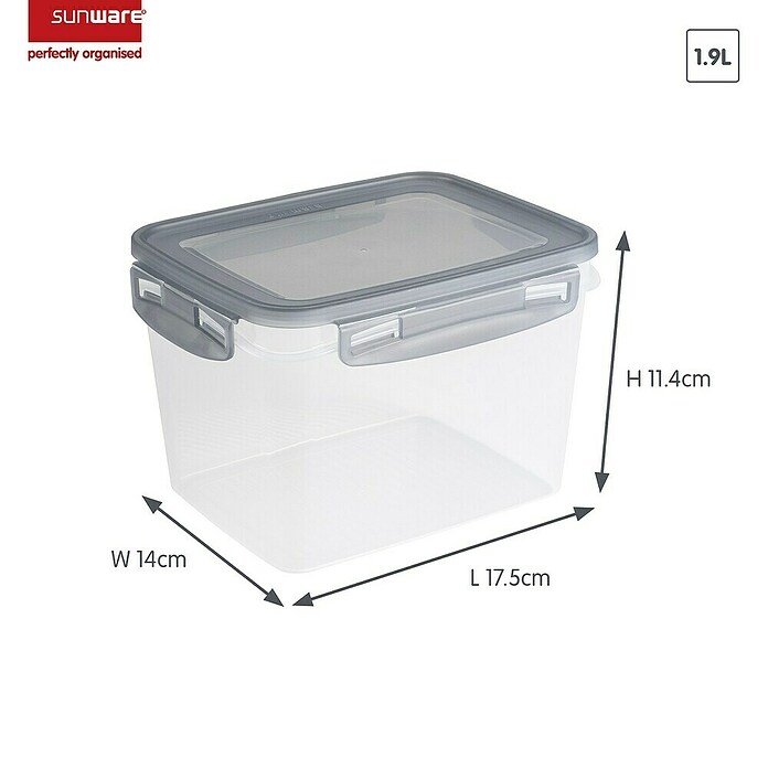 Sunware Gefrierdose Club Cuisine (1,9 l, L x B x H: 17,5 x 14 x 11,4 cm, Farbe Deckel: Grau) | BAUHAUS
