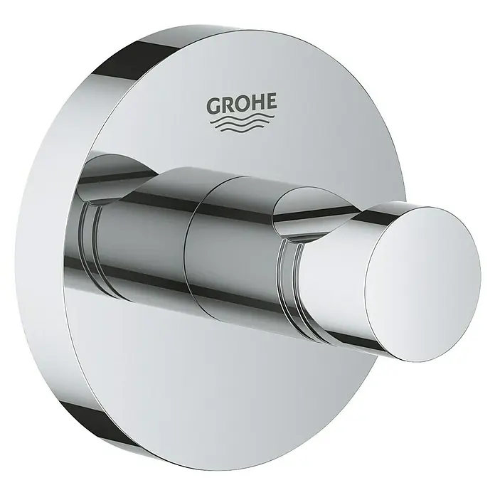 Grohe QuickFix Start Bademantelhaken - Glänzend - Der elegante GROHE Essentials Handtuchhaken in glänzendem Chrom ist die perfekte Ergänzung für jedes moderne Badezimmer. Er bietet stilvollen Komfort.