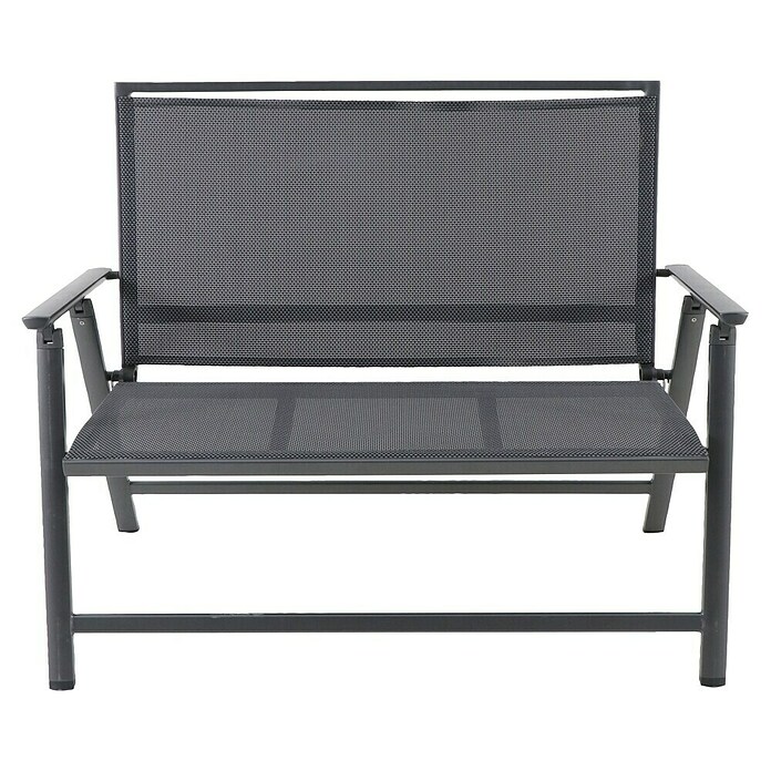 Sunfun Maja Banco de jardín 2 plazas (An x Pr x Al: 120 x 44 x 70 cm, Antracita, Abatible)