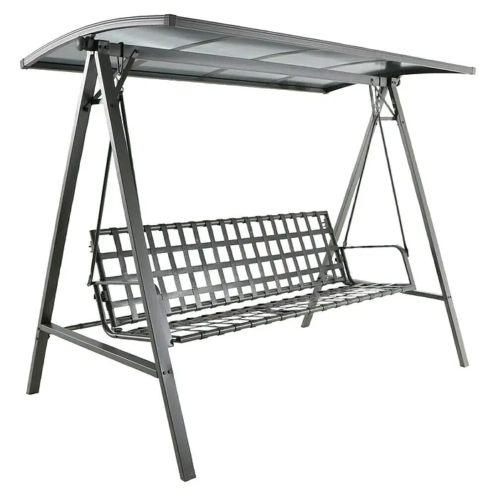 Sunfun Maja Hollywoodschaukel - B x T x H: 235 x 135 x 182 cm, Stahl, Anthrazit, Liegefunktion - Garten Hollywoodschaukel mit robustem Metallrahmen und wasserdichtem Sonnendach für entspannte Stunden im Freien.